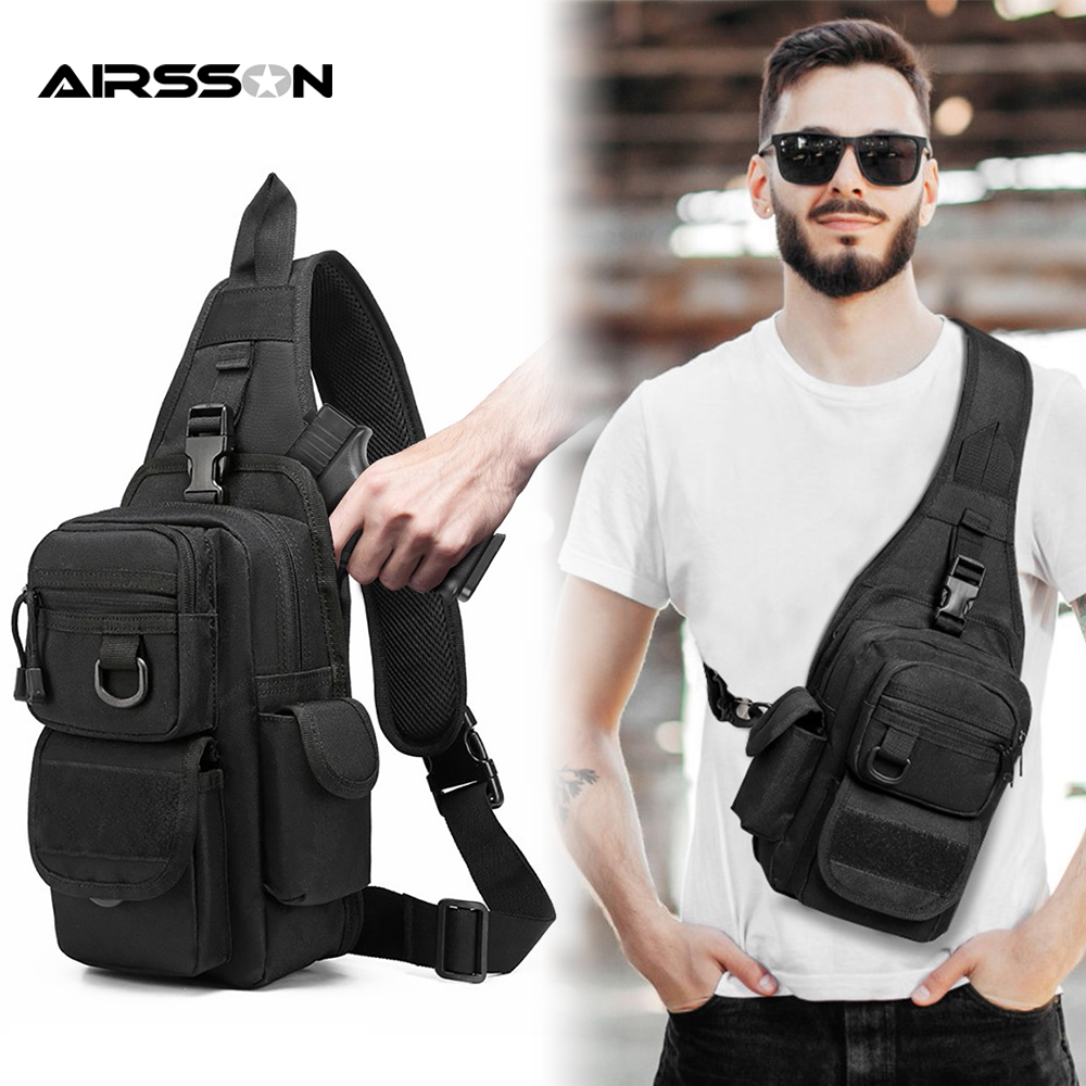 Edc Concealed Carry Sling Bag - ยุทธวิธีปืนพกกระเป๋าปกปิดปืนพก HOLSTER Handgun พกพากระเป๋ากลางแจ้ง EDC เครื่องมือกระเป๋าปรับกระเป๋าเป้สะพายหลังปืนกระเป๋า