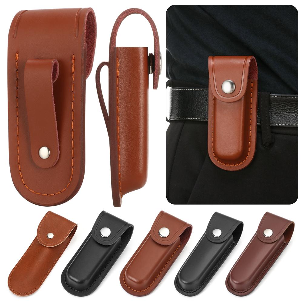 Edc Everyday Carry Knives - ปลอกหนังคุณภาพสูงสำหรับใส่มีดพับ ปลอกมีดแบบพกพา พร้อมห่วงเข็มขัดสำหรับใส่เครื่องมือ ปลอกใส่ไฟฉาย เหมาะสำหรับตั้งแคมป์และพกพาสำหรับกิจกรรมกลางแจ้ง