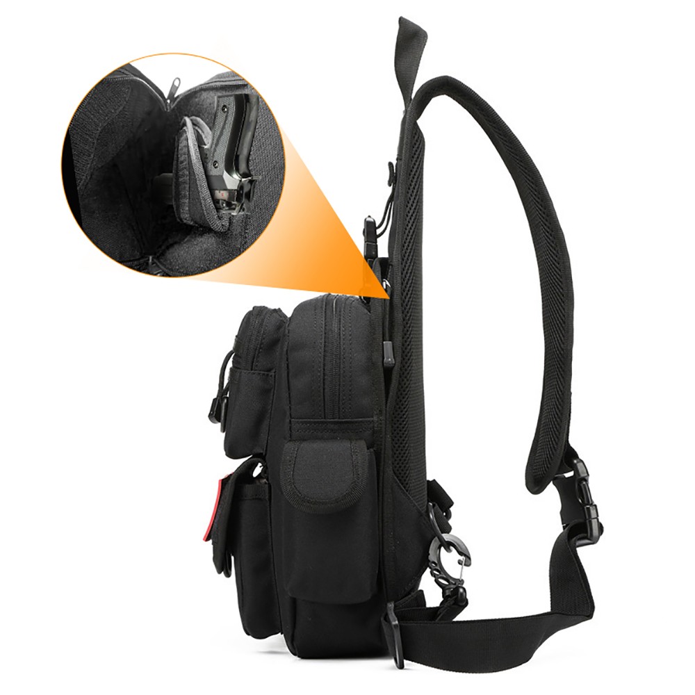 ยุทธวิธีปืนพกกระเป๋าปกปิดปืนพก - Edc Concealed Carry Sling Bag บทวิจารณ์และราคา