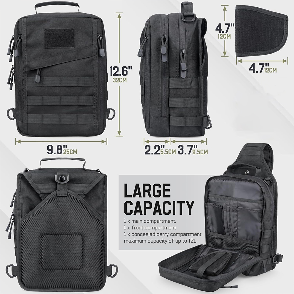 กระเป๋าเป้สะพายหลังสลิงยุทธวิธ - Edc Concealed Carry Sling Bag บทวิจารณ์และราคา