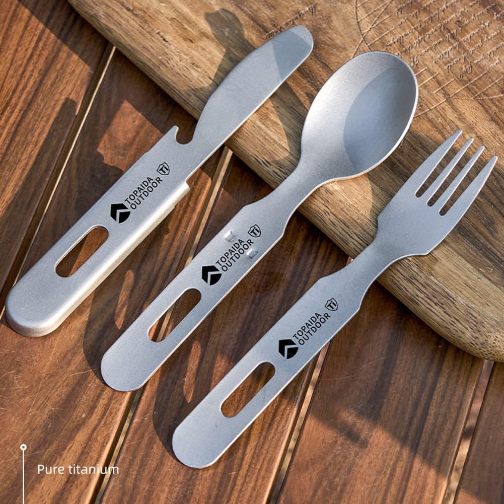 ชุดช้อนส้อมมีดไทเทเนียม 3-in-1 - Edc Everyday Carry Knives บทวิจารณ์และราคา